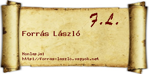 Forrás László névjegykártya